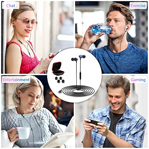 USB C Headphone Wired Earbuds for Samsung S26 Ultra S25 FE S23 A17 A16 A36 - color: Purple Blue