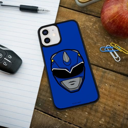 Power Rangers Blue Ranger Helmet Protective Slim Fit Hybrid Rubber Bumper - color: iPhone 12 | 12 Pro (Fits 6.1 Inch Display)