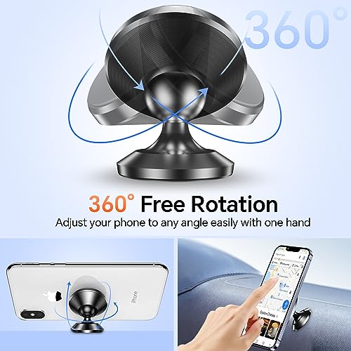 【 2-Pack 】 Magnetic Phone Holder for Car Dashboard【Strong Magnet】iPhone Magnetic Phone Mount for Car Phone Holder 【4 Metal Plate】Cell Phone Holders for Your Car Mount for iPhone 17 Pro Max Air 16 15