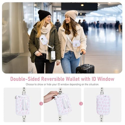 Tiostep Clip and Go Strap for Phone with Wallet Crossbody Phone Lanyard Adjustable and Detachable RFID Wristlet Wallet (Bow, Medium) - color: Bow, size: Medium