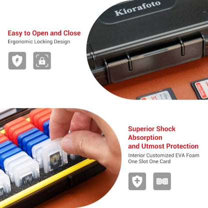 Dual Protect Waterproof MicroSD Card Case w 54 Small Plastic TF Card Cases - color: Transparent for 54 Micro SD（With Box）