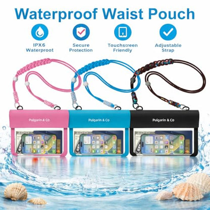 Pulgarin & Co Waterproof Phone Pouch (Black, Waterproof Waist Bag) - color: Black