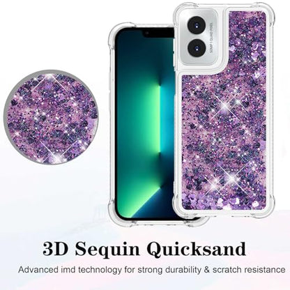 for Moto G Play 2024 Case with Screen Protector, Purple - color: Purple