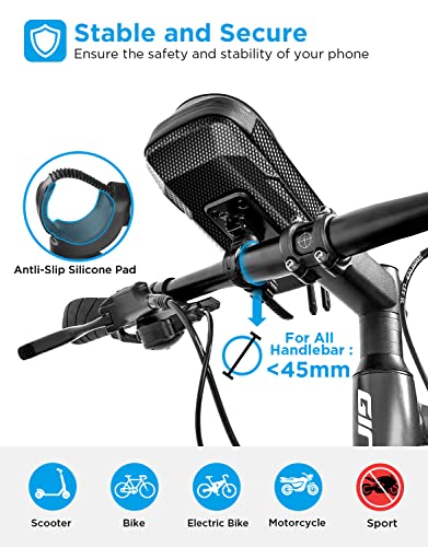 whale fall Bike Handlebar Bag, Bike Phone Holder, Fits Phones up to 7 in | Quick release mount, TPU touchscreen access, stable shockproof storage, waterproof design for commutes and long rides
