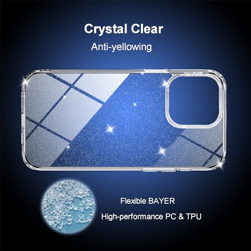 TENOC Phone Case Compatible with iPhone 11 Pro, Glitter Case Clear Sparkling Protective Bumper Cute Cover for Girls Women - color: Clear Glitter, size: iPhone 11 Pro