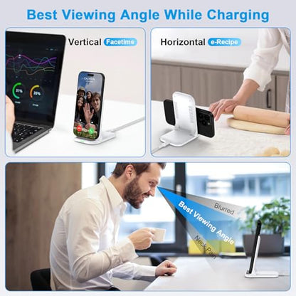 Pixel Wireless Charger Fast Charging Stand for Google Pixel 10a 10 Pro XL - color: White