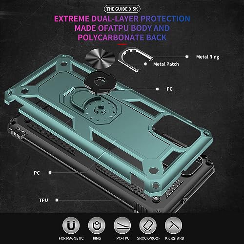 Samsung A71 5G Case, A71 5G Phone Case with Screen Protector, Military Grade Protective Cases with Ring for Samsung Galaxy A71 5G (Dark Green) - color: Dark Green