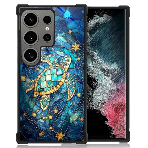 for Samsung Galaxy S24 Ultra Case,Soft Silicone Shockproof Bumper Camera Protection Phone Case-Glass Star Turtle - color: Glass Star Turtle, size: Samsung Galaxy S24 Ultra