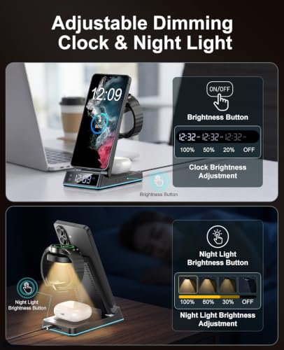Wireless Charger for Samsung,7 in 1 Wireless Charging Station Charger Stand