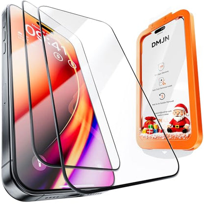 DMJN 9H+ Glass for iPhone 16 Pro Max Screen Protector (NO.1 Military Grade Shatterproof) Screen Protector 16 Pro Max Tempered Glass, Full Edge Coverage, 2 Pack - size: iPhone 16 Pro Max