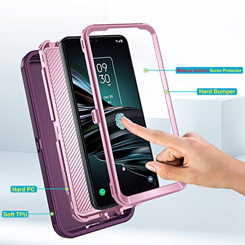 Asuwish Phone Case for Samsung Galaxy A06, Military Grade Shockproof Hybrid Cell Cover, Full Body Heavy Duty Rugged Hard Protective Mobile Accessories Ao6 A 06 Women Men Purple