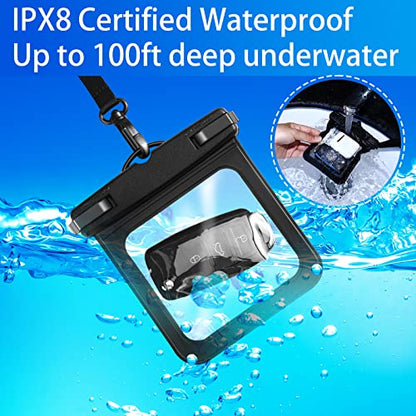 2 Pack Waterproof Car Key Fob Case, Small Waterproof Pouch Floating Keys Holder Pouch for Keys ID Credit Card Cash, Fob Holder for Swimming Submersible Kayaking Boating Snorkeling