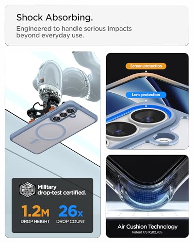 Spigen for Galaxy S26 Case, Ultra Hybrid MagFit [Anti-Yellowing] [Compatible with MagSafe] [Fast Wireless Charging] - Light Blue - color: Light Blue, size: Galaxy S26