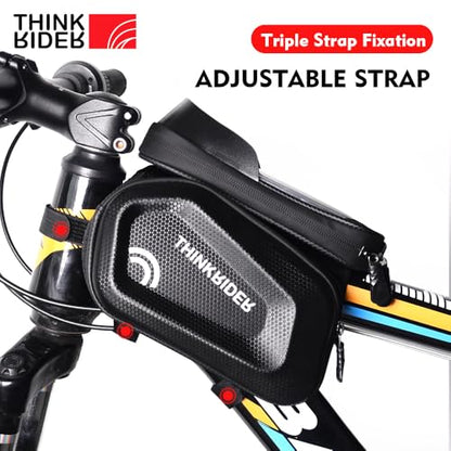 ThinkRider Bike Bag 2L Frame Front Tube Cycling Bag Bicycle Waterproof Phone Case Holder 7 Inches Touchscreen Bag Accessories