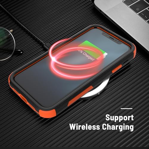 X-belmox for iPhone XR Phone Case [Dropproof] [Shockproof] - Black Orange - color: Black/Orange