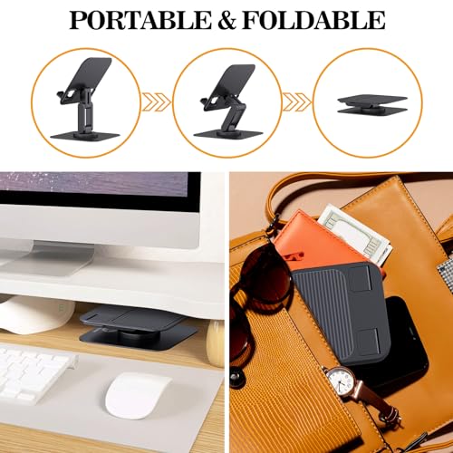 OCYCLONE iPad Stand, 360° Rotating iPad Tablet Stand Holder for Desk, Black - color: Black