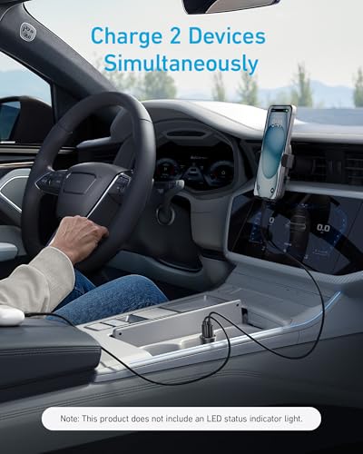 Anker 30W 2-Port PowerIQ 3.0 USB C iPhone Car Charger, Type-C Car Adapter