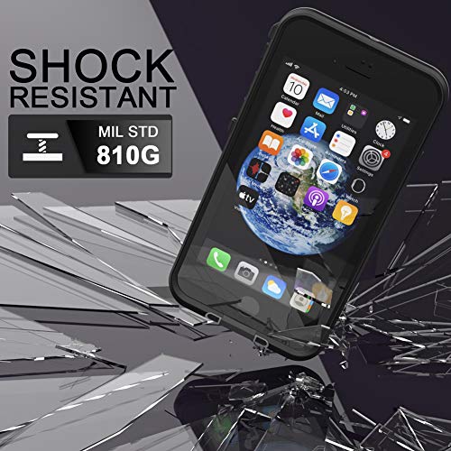 Diverbox for iPhone SE 2020 Waterproof Case iPhone 8 Waterproof Case,Waterproof Shockproof IP68 Full-Body Sturdy Case Built-in Screen Protector for Full Sealed Cover 4.7 in (Black) - color: Black