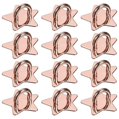 PATIKIL Metal Phone Charm Hook 1", 12Pcs Adhesive Star Shaped Phone Finger Grip Hook Smartphones Keychain Ring Charm Loop for DIY Tablet Case Accessories, Rose Gold - color: Rose Gold
