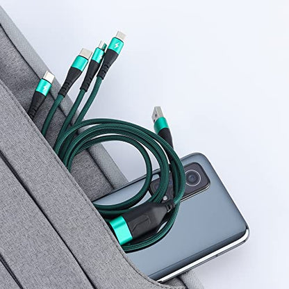 SIQIWO Multi Charger Cable 4 in 1, 2Pack 4FT 3A Fast Charging Cords