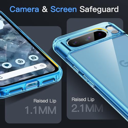 JETech Case for Google Pixel 8 Pro, Anti-Yellowing, Bay | Shockproof Protection, Scratch Resistant Hard PC Back, Durable Transparent TPU Bumper - color: Bay, size: Pixel 8 Pro