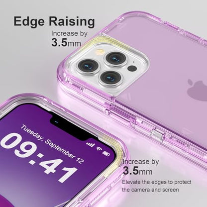 Follaroma for iPhone 12 Case/iPhone 12 Pro Case, 6.1'', Crystal Purple | Heavy Duty Shockproof Protection Phone Cases, Anti-Drop, Military Grade Dual Layer Transparent Rugged Protective Cover - color: Purple, size: iPhone 12/iPhone 12 Pro 6.1''