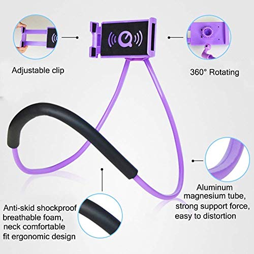 Universal Moblie Phone Stand,Lazy Cell Phone Holder&Neck Tablet Phone Mount - color: White