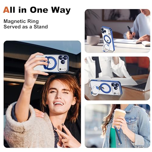 Plating Clear Case for iPhone 17 Pro Max with Stand 6.9", Blue - color: Blue, size: Iphone 17 Pro Max