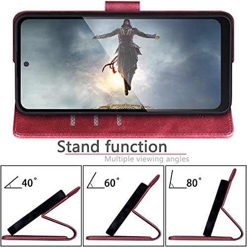 SUANPOT for Motorola（Moto G Power 2022） Wallet case 【RFID Blocking】 Credit Card Holder, Flip Folio Book PU Leather Phone case Shockproof Cover for Women Men Power2022 Red - color: Red