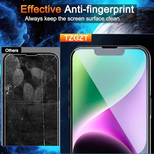 TZGZT 3 Pack Screen Protector for iPhone 14, Tempered Glass, Case Friendly - color: iPhone 14 3+3Pack-Clear