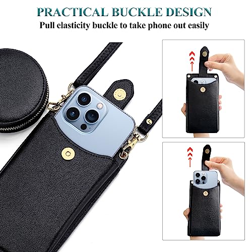Peacocktion Small Crossbody Cell Phone Purse for Women, Lightweight Mini Small Crossbody Bags for Women with Card Slots - color: 13-black