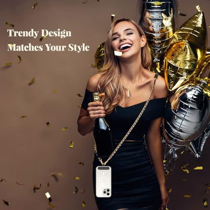 Dadanism Universal Phone Lanyard, Metal Phone Chain Crossbody - color: Black