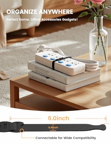 Lamicall 60Pack Reusable Cable Ties & Phone Stand