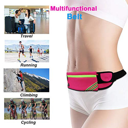 AIKENDO Women Fanny Pack Running Belt,Belt Bag Phone Holder - color: Pink