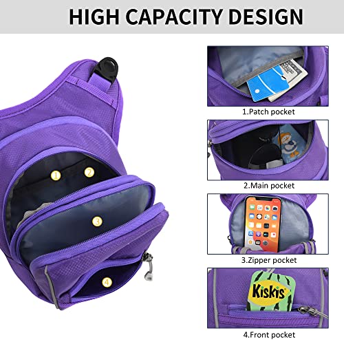 Peicees Motorcycle Leg Bag for Men Womens Thigh Bag, Expandable - color: Purple