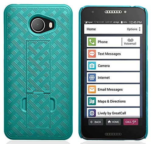 Nakedcellphone Kickstand Cover for Jitterbug Smart 2 Phone Case - Teal Mint | Slim Hard Shell with Stand, Satisfying Texture, For Lively Smart2 (Year 2018, Model 5049SJBS2) - color: Teal