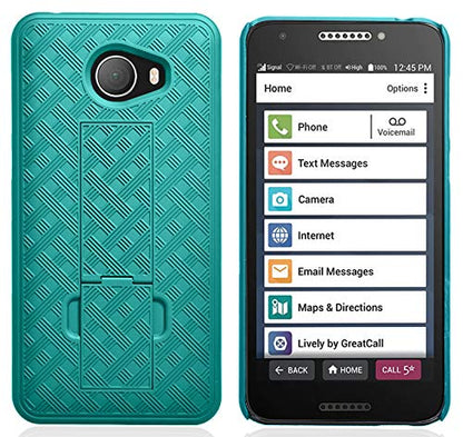 Nakedcellphone Kickstand Cover for Jitterbug Smart 2 Phone Case - Teal Mint | Slim Hard Shell with Stand, Satisfying Texture, For Lively Smart2 (Year 2018, Model 5049SJBS2) - color: Teal