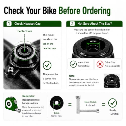 ROCKBROS Aluminum Bike Phone Mount, Headset Cap Mount for 4.7-7.1" Phones - style: Headset Cap Mount