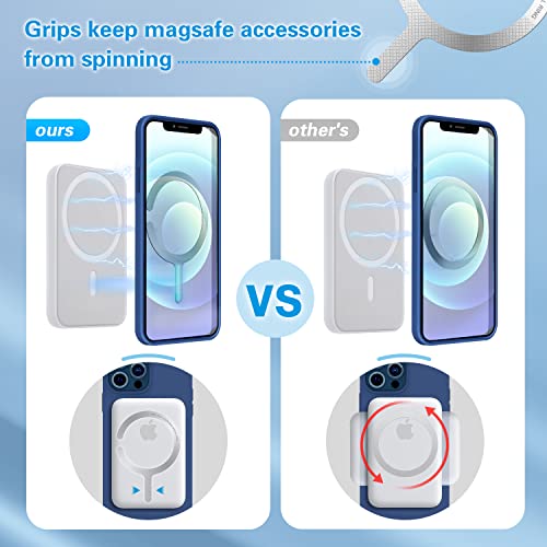 4PCS Adhesive Metal Ring Stickers for MagSafe, Thin Converter for Upgrade iPhone 12 13 14 Pro Max Mini Series Ordinary Phone Case Cover Adapter for Mag Safe Magnetic Wireless Charger Grip Mount Wallet
