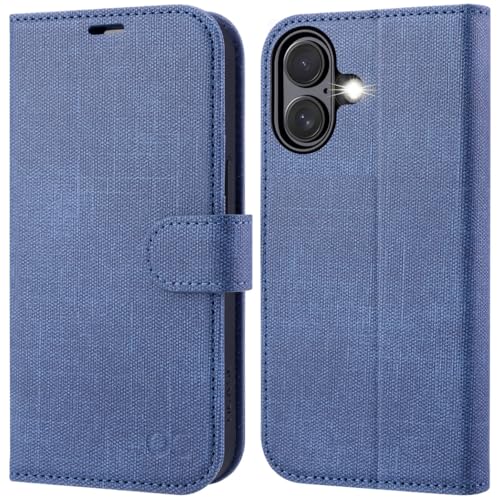 OCASE for iPhone 17 Wallet Case, Card Holder, Denim Blue | RFID Blocking, Kickstand, Magnetic Closure, PU Leather Flip Folio, Shockproof TPU Shell, Protective Phone Cover (6.3") 2025 - color: Denim Blue