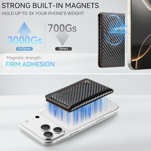 Vinich for MagSafe Wallet Magnetic RFID Blocking Card Holder, Carbon Black - color: Carbon Black
