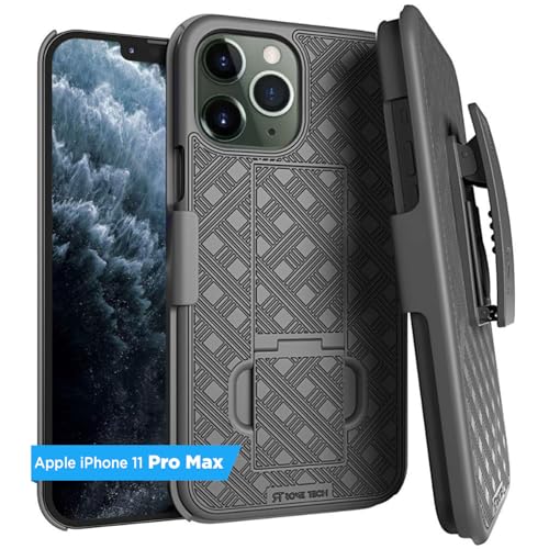 Designed for Apple iPhone 11 Pro Max Case with Belt Clip Holster | Rugged Holster & Protective Phone Case Combo with Anti-Slip Texture - Black - style: iPhone 11 Pro Max