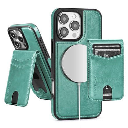 SkyEagle Compatible with MagSafe iPhone 16 Pro Wallet Case,Blue Green - color: Blue Green, size: iPhone 16 Pro - 6.3"