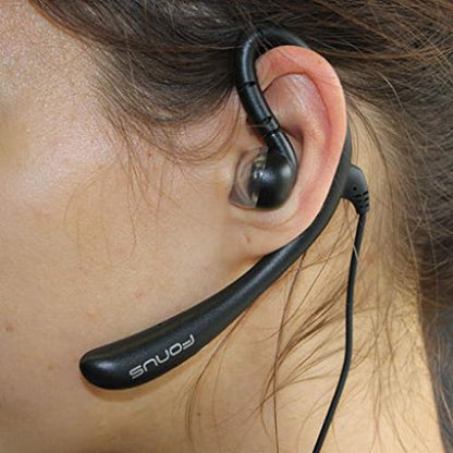 Wired Headset Mono Hands-Free Earphone 3.5mm Headphone Earpiece Boom Microphone Single Earbud Black for Verizon iPhone 6 Plus, 6S, 6S Plus