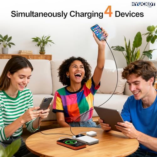 Portable Charger Power Bank with Built-in Cables and Wall Plug 10000mAh
