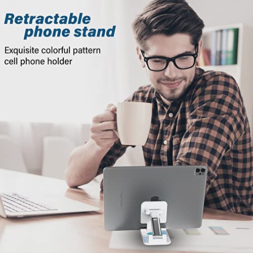 Green Marble Foldable Cell Phone Stand - Adjustable Angle Desk Accessory for iPhone, Samsung, Other Smart Phones - color: Green Marble