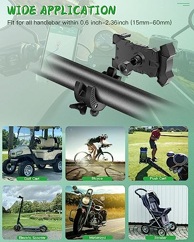 Universal Phone Holder Golf Cart, Phone Mount for Bike, Bicycle, Push Cart, Boat, Car, Stroller, Motorcycle, Fits Most Mobile Smartphones, Adjustable Handlebar Cell Phone Holder Shockproof - color: Mix