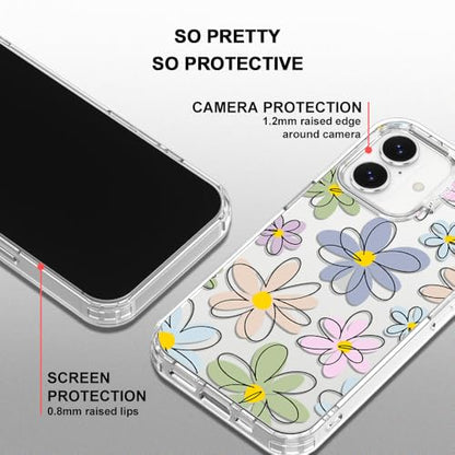 MOSNOVO for iPhone 17 Case | Military Grade 6.6ft Drop Tested | Camera Control | Clear with Linear Blooms Design - color: Clear - Linear Blooms, size: iPhone 17