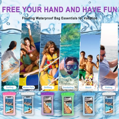 Waterproof Phone Pouch, 2 Pack, IPX8 Cellphone Dry Bag, 8.3" | Compatible with iPhone 17-13 Pro Max, Waterproof Phone Case for Beach Cruise Swimming Boating Travel Essentials, Green&White - color: Green + White