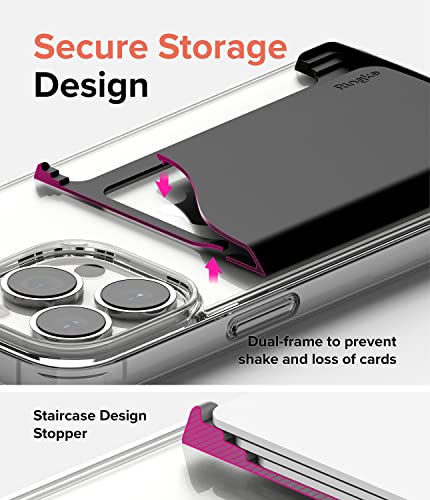 Ringke Side Slot Card Holder for Phone Case, Business Card Holder for Women, Men, ID Credit Card Holder Stick on, Phone Wallet Compatible with iPhone, Galaxy, and Pixel - Black - color: Black